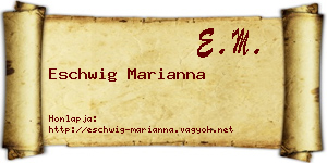 Eschwig Marianna névjegykártya